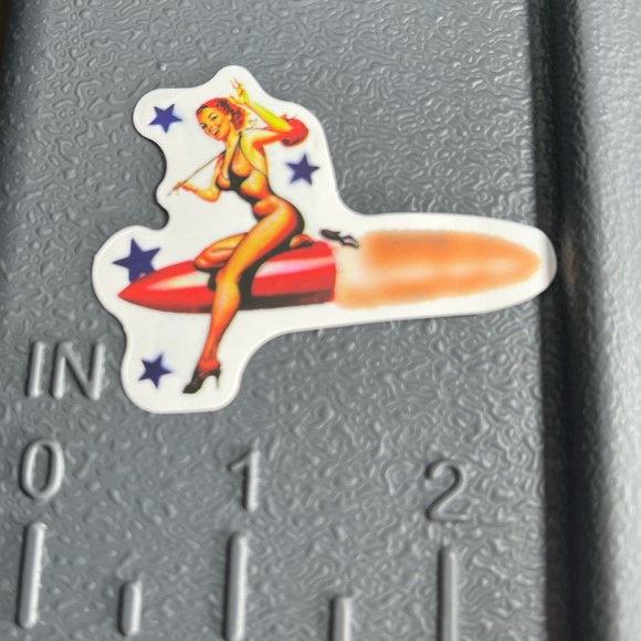 I’M OUT Sexy Pinup Gorgeous Sticker Retro Vintage BomberGirl Ace Pilot - Picture 3 of 4